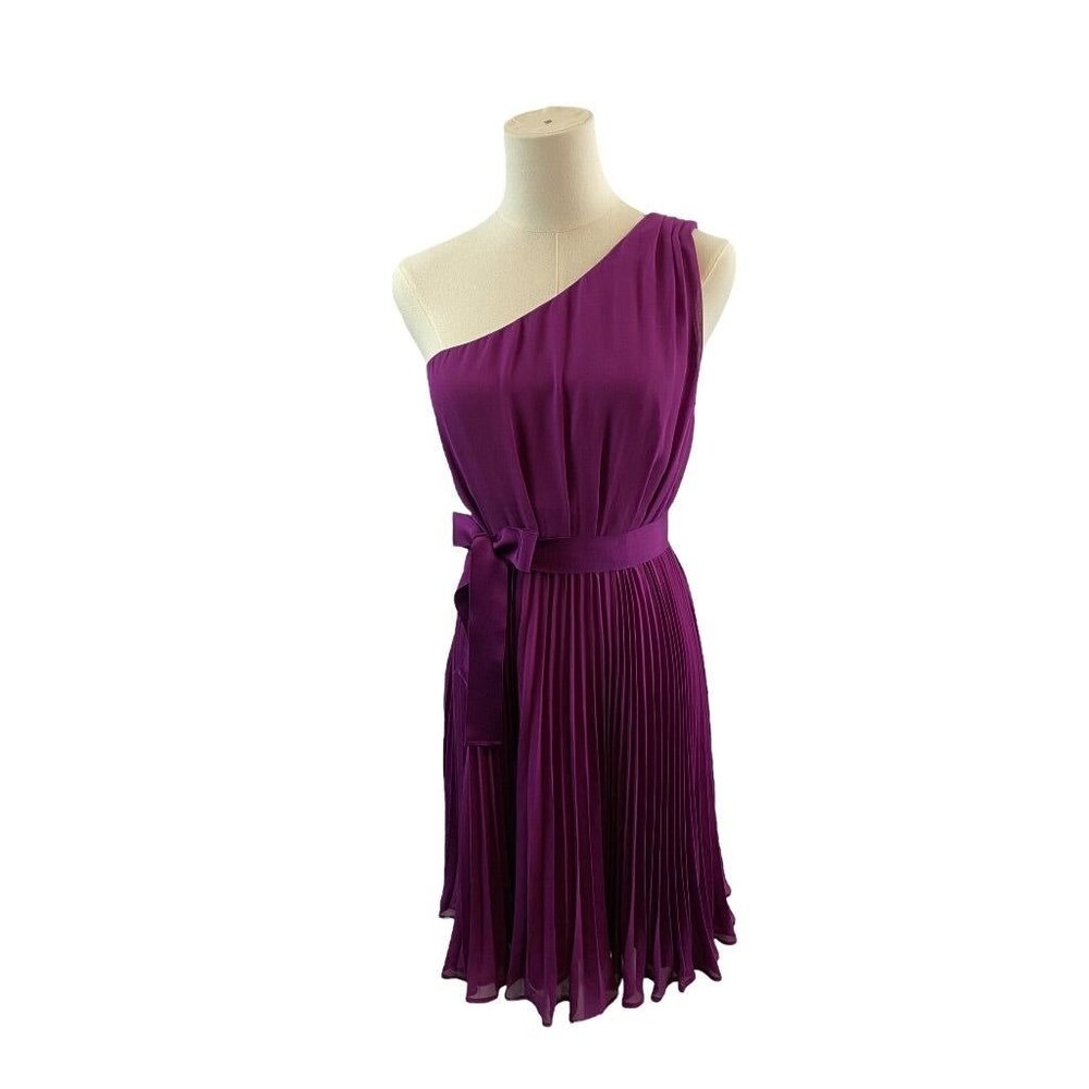 Size 2 The Limited Women's‎ Purple Pleated One Shoulder Sleeveless Ribbon Belt